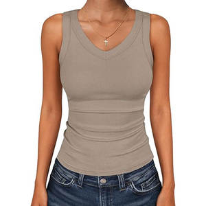 Débardeurs de fitness pour femmes, débardeur de yoga pour femmes, couleur unie, sans manches, séchage rapide, respirant, haut de sport pour la course à pied - Product Image 1