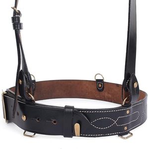 Ceinture croisée classique en cuir marron avec sangle réglable et finition haut de gamme - Product Image 4