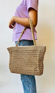 Eco-friendly Natural Fiber Bags Two Open Foldable Handles Cotton Lining 1-1.9L Capacity for Women Stylish Durable Wedding Travel - Product Image 2