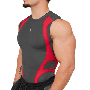 Débardeur de compression gris onyx pour homme – Vêtement de sport, d'entraînement et d'activewear, extensible et respirant - Product Image 5