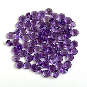 Ametyste naturelle 6 mm, taille ronde facettée, pierre violette calibrée pour la fabrication de bijoux, vente en gros, lot de pierres précieuses améthyste en vrac - Product Image 2
