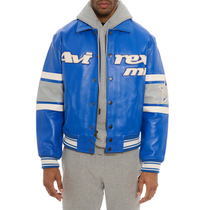 Avirex Style <b>Men's</b> Cow Leather <b>Bomber</b> <b>Jacket</b> Custom Logo OEM ODM Premium Genuine Leather Flight <b>Jacket</b> Outerwear Manufacturer - Product Image 5