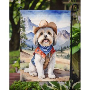 Lhasa apso ธงต้อนรับลายคาวบอยสำหรับสวนกล่องจดหมายหลากสีตกแต่งลานธงสำหรับชานบ้านงานศิลปะสำหรับเตียงดอกไม้ขนาดเล็ก - Product Image 3