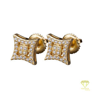 Boucles d'oreilles clous carrées en diamant de laboratoire sertis de pierres, en argent sterling 925, collection de bijoux de luxe - Product Image 3