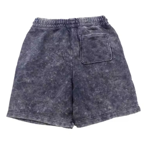 Shorts en molleton de coton délavé pour homme – Style streetwear minimaliste, respirant, coupe décontractée, idéal pour l'été, extensible - Product Image 2