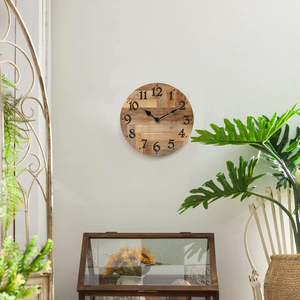 <b>Wooden</b> <b>Wall</b> <b>Clock</b> for Home Living Room Kitchen Bed room Restaurant <b>Wall</b> Art decorative Wood <b>Wall</b> Hanging <b>Clock</b> buraq handicraft - Product Image 3