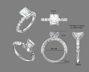 3.00 CT Vintage Radiant Cut Pave lab grown Diamond Engagement <b>Ring</b> 14K 10K Solid <b>Gold</b> Women's Luxury Modern Engagement <b>Ring</b> - Product Image 6