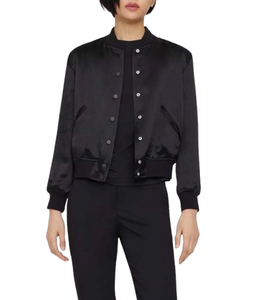 New Latest Style Custom Made Logo Oversized Women Satin <b>Varsity</b> <b>Jacket</b> Breathable Plus-Size High School Uniform <b>Jacket</b> - Product Image 4