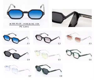 3503 Sunglasses 2025 Fashion Square Polygon <b>Glasses</b> Hot Customize Logo Trendy Unisex Sunglasses CP Metal Core Eyewear - Product Image 3