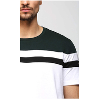 Kaos Jersey Pria Ukuran Besar Lengan Pendek O-Neck Kasual Rajutan dengan Trim Kontras