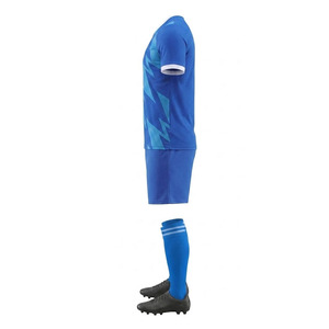 Conjunto de Uniforme de Fútbol Sublimado Personalizado, Cuello en V Azul, Manga Corta, Absorbe la Humedad, Equipación Deportiva para Hombre, Ajuste Atlético para Todas las Temporadas - Product Image 5