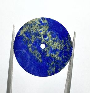 Lapis-lazuli naturel bleu, cadran rond plat 31,5 mm, qualité excellente, pierre précieuse en vrac, idéal pour la fabrication de bijoux avec perçage gratuit - Product Image 5