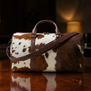 Wholesale genuine cowhide leather hair on travel <b>bags</b> custom logo supplier OEM premium fashion luggage <b>bag</b> for sale in low price - Product Image 6