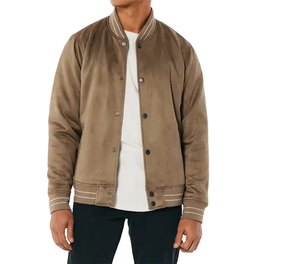 Men's Black White Varsity Jacket Regular Fit Crew Neck <b>Covered</b> <b>Button</b> Closure Color Blocking Casual Winter Streetwear Wool - Product Image 5