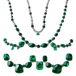 Collier de bijoux de luxe en argent sterling 925 Colliers en calcédoine verte Collier en pierre de jade - Product Image 1