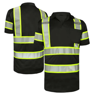 Camiseta Polo de Algodón de Alta Visibilidad con Cinta Reflectante, Certificación CE, Uniforme para Trabajadores Industriales, Contratistas y Servicios al Aire Libre - Product Image 1