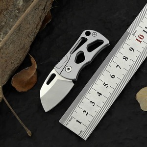 Mini couteau pliant en acier D2 avec manche en métal, couteau de poche pour le camping en plein air, qualité DIY, personnalisable OEM - Product Image 5