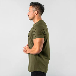 เสื้อยืดคอกลมแขนสั้นผ้าคอตตอน 100% น้ำหนัก 220 กรัม แบบเรียบง่าย สไตล์ลำลอง สำหรับผู้ชาย เหมาะสำหรับฤดูร้อน พร้อมสกรีนโลโก้ตามสั่ง - Product Image 3