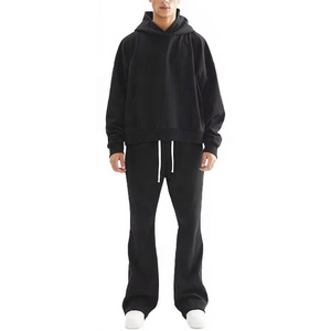 ชุดเซ็ตฮู้ดดี้ครอปตัวยาวทรงโอเวอร์ไซส์ผ้าคอตตอนหนานุ่มสไตล์สตรีทแวร์ขายส่ง ODM พร้อมกางเกงขายาวทรงกว้าง เป็นมิตรต่อสิ่งแวดล้อม จัดส่งรวดเร็ว - Product Image 6