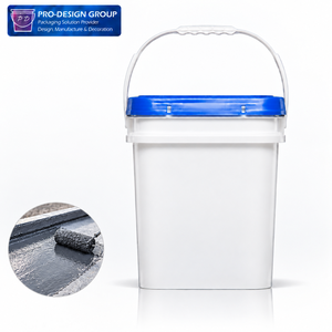 Cubo de Plástico Cuadrado de 15L con Tapa y Asa para Materiales Impermeabilizantes, Embalaje de Productos Químicos para la Construcción - Product Image 1