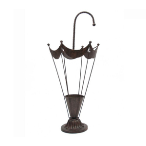Porte-parapluie en métal bronze antique avec base cannelée et sommet couronné pour une utilisation décorative à la maison, porte-parapluie fait à la main - Product Image 1