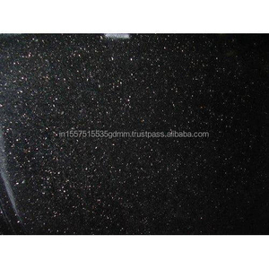 Modern Kitchen Bathroom Vanity Tops Polished Black <strong>Galaxy</strong> <strong>Granite</strong> <strong>Slab</strong> with Golden Sparkle for Countertops Staircase Dining - Product Image 1