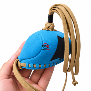 ORVO SPORTS Capuche de fauconnerie légère en PU bleu faite à la main avec sangles en cuir brun, housse portable pour l'entraînement des oiseaux de chasse toutes saisons - Product Image 2