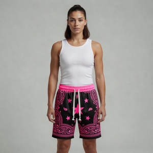 Shorts en maille pour hommes, très demandés, avec cordon de serrage sublimé, longueur courte, pour l'été, la rue et la plage, pour adultes - Product Image 2