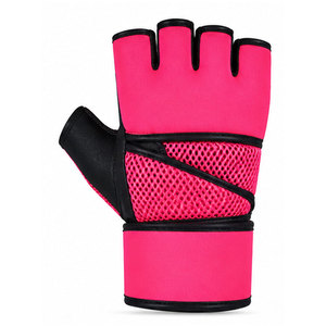 Guantes Interiores de Boxeo de Cuero de Venta Directa de Fábrica, Diseño de Medio Dedo, Cierre de Gancho y Bucle, Guantes de Seguridad para Entrenamiento - Product Image 2