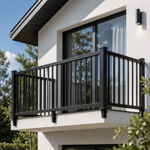Luxury Black Aluminum Modern Balcony Stair Railing Ornamental Metal Balustrade Villa Terrace Safety Fence Decorative Guardrail - Product Image 2