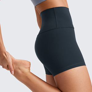 Shorts de sport d'été pour femme avec poche, taille haute côtelée en V, sans couture, en Spandex/Modal, élastique, pour l'entraînement - Product Image 2