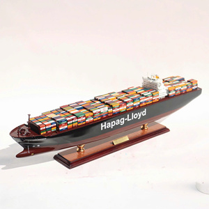 Maqueta de Barco Portacontenedores HAPAG LLOYD COLOMBO EXPRESS, Hecha a Mano en Madera, para Decoración del Hogar, Artículo Coleccionable, Regalo Empresarial Global - Product Image 1