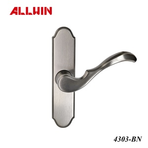Kit de quincaillerie de poignée de porte intérieure moderne en nickel brossé pour usage hôtelier - Product Image 2
