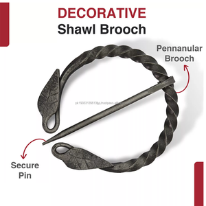 Vente en gros de épingle de cape Viking en fer forgé à la main fermoir épingle de sûreté épingle d'épaule broche femmes médiéval Vintage - Product Image 2