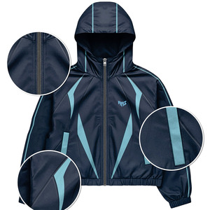Veste coupe-vent à capuche en nylon imperméable personnalisée OEM Y2K Streetwear pour hommes, légère, zippée, style moderne, marque privée - Product Image 4
