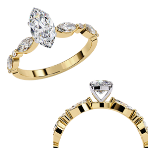 Anillo de Compromiso con Diamante Cultivado en Laboratorio Certificado por IGI, Oro Sólido de 14k/18k, Corte Marquesa, Fabricante de Joyería Personalizada al por Mayor - Product Image 2