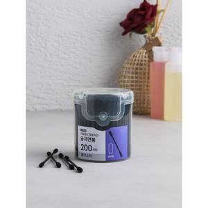 Bastoncillos de algodón de papel negro One Touch de 200 piezas, bastoncillos de calidad superior para una limpieza eficaz - Product Image 1