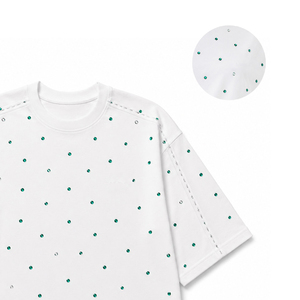 Emerald Rhinestone Women's Shirts Custom White Oversized Tee All Seasons Everyday Wear Luxury Casual Streetwear Sparkly <b>Top</b> OEM - Product Image 3