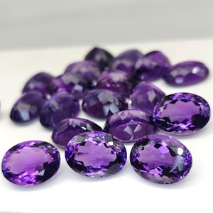 Ametyste africaine naturelle de qualité supérieure, pierre précieuse en vrac, taille ovale 10x14mm, pierre à facettes violette certifiée, échantillon pour la fabrication de bijoux sur mesure - Product Image 1
