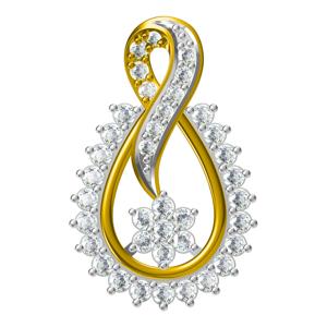 Luxury <b>Infinity</b> Drop <b>Earrings</b> Women's Yellow Gold Plated CZ Round Brilliant Cut Prong Setting Wedding Jewelry - Product Image 2