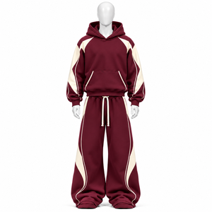 Ensemble de survêtement unisexe en coton 100% avec logo et strass imprimés sur mesure, manches longues, style streetwear - Product Image 5