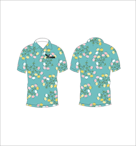 เสื้อโปโลพิมพ์ลายดอกไม้สีเขียวมิ้นท์สำหรับผู้ชาย แขนสั้น สวมใส่สบาย เหมาะสำหรับฤดูร้อน เล่นกอล์ฟ น้ำหนักเบา มีปก แฟชั่น - Product Image 5