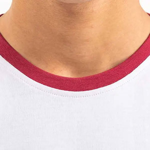 Men <b>White</b> Red Raglan Sleeve T-<b>Shirt</b> <b>Slim</b> <b>Fit</b> O-Neck Short Sleeve Jersey Casual Tee Solid Color Block Design - Product Image 6