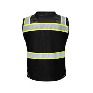 Chaleco de Seguridad Reflectante Transpirable para Hombre, Diseño Deportivo de Malla Negra, Ropa de Verano para Exteriores, Alta Visibilidad, Estilo Pullover - Product Image 2