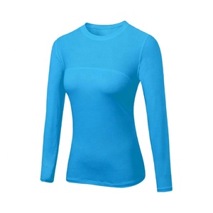 Custom Women's Thermal Compression Shirt Round Neck <b>Long</b> <b>Sleeve</b> Yoga <b>Base</b> <b>Layer</b> Sublimated Workout Active - Product Image 3