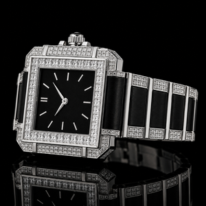 Montre mécanique ETA de haute qualité avec verre carré en cristal de moissanite, bracelet durable en acier inoxydable, aiguilles pour hommes et femmes, style moderne - Product Image 3