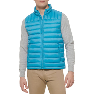 2026 Latest Wholesale High Quality Custom Made Mens Premium <b>Waterproof</b> Canvas Breathable <b>Padded</b> Puffer Vest Jacket PU Leather - Product Image 1