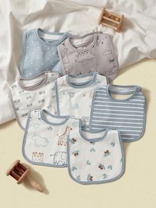 Bavoirs pour bébé, lot de 3, en coton doux, absorbants, respirants, réutilisables, unisexes, pour nouveau-nés, lavables - Product Image 2