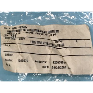LOT DE 4 PLAST-O-MATIC CKD025V-PP, 1/4" POLYPRO - Équipements et pièces semi-conductrices de renommée mondiale à la confiance du marché - Product Image 4