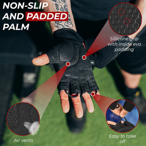 Gants d'entraînement CrossFit polyvalents avec rembourrage pour la protection individuelle des doigts et de la paume, adaptés à tous les niveaux d'athlètes - Product Image 3